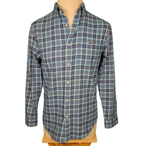 Vineyard Vines Plaskett Creek Performance Flannel Classic Tucker Shirt Small - Picture 1 of 3